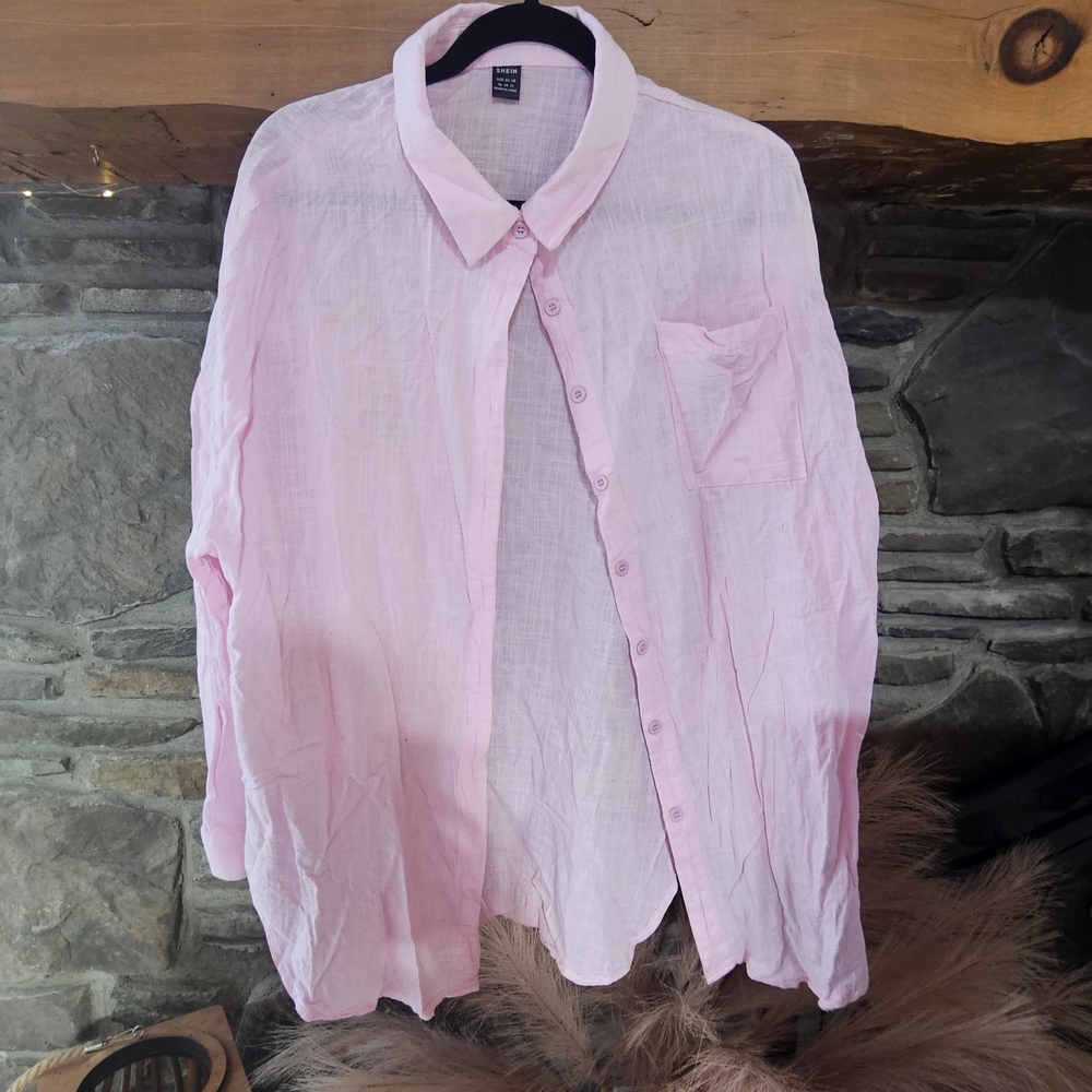 SHEIN Light Pink Textured Shirt